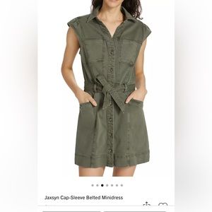Paige Jaxsyn Cap-Sleeve Belted Minidress